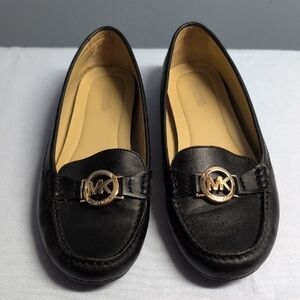 Michael Kors Flat Black Leather Loafers Size 9